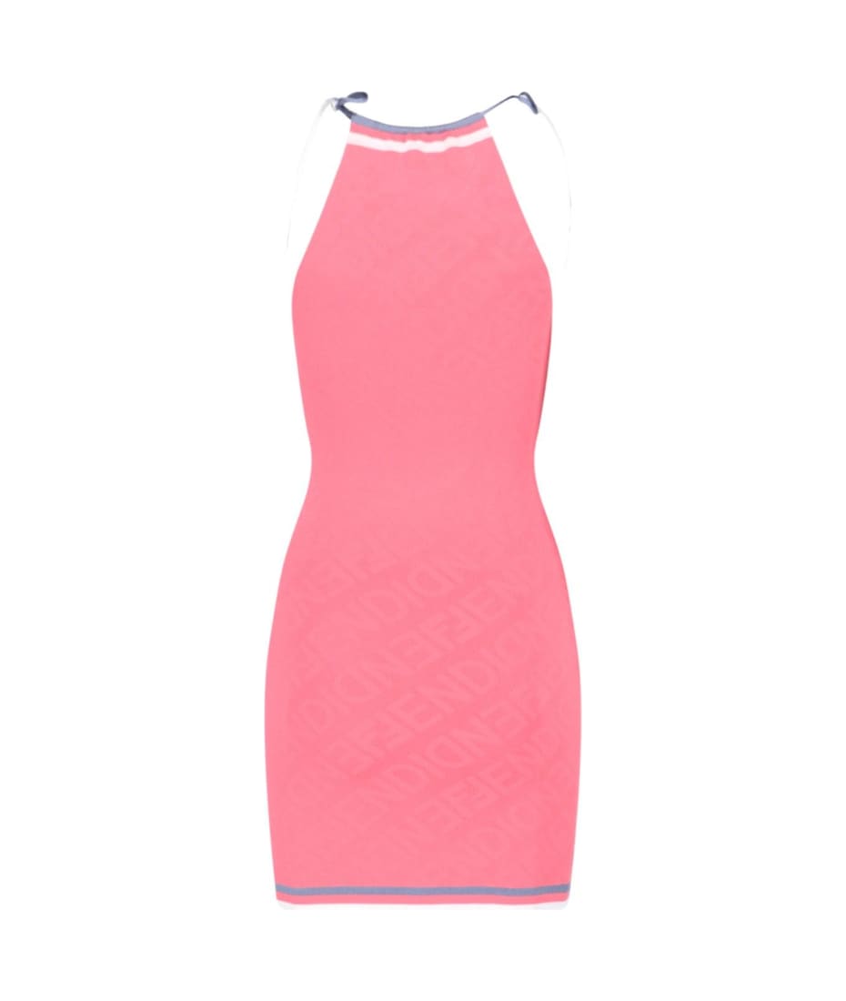 ワンピース FENDI DARK PINK VISCOSE BLEND MINI DRESS Fendi Mirror Motif Viscose Mini Dress | italist