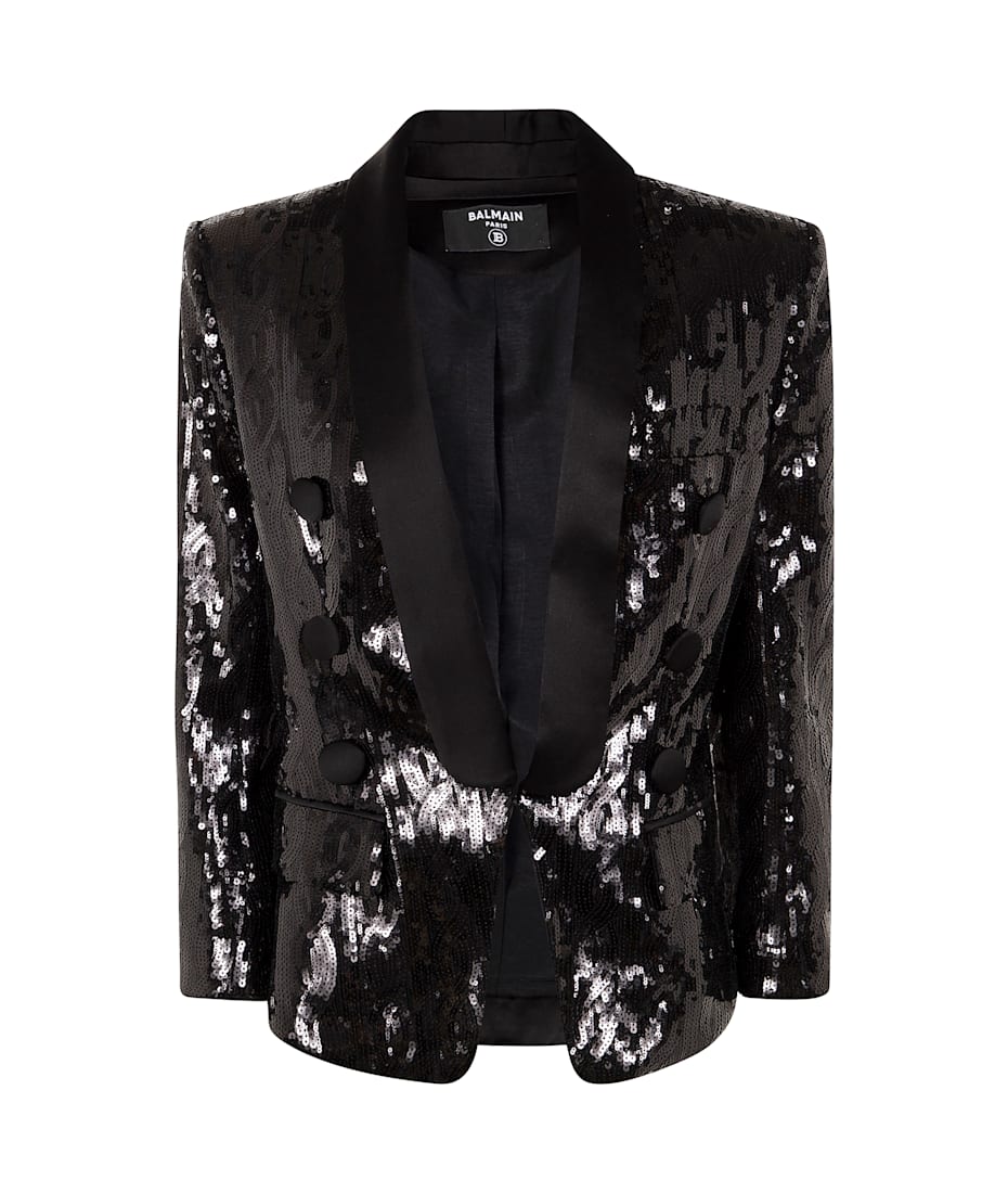 ジャケット BALMAIN V-NECK GLITTER SATIN TAILORED JKT Balmain V-neck Glitter Satin Tailored Jkt | italist, ALWAYS