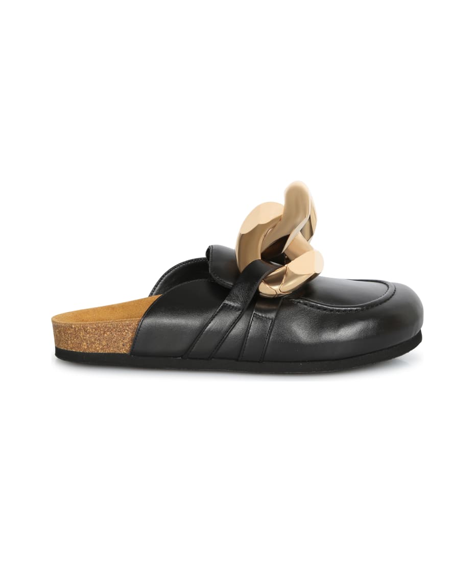 【送料&関税込】J.W. Anderson Chain Black Leather Loafers Gourmet Chain leather loafers in black - JW Anderson | Mytheresa