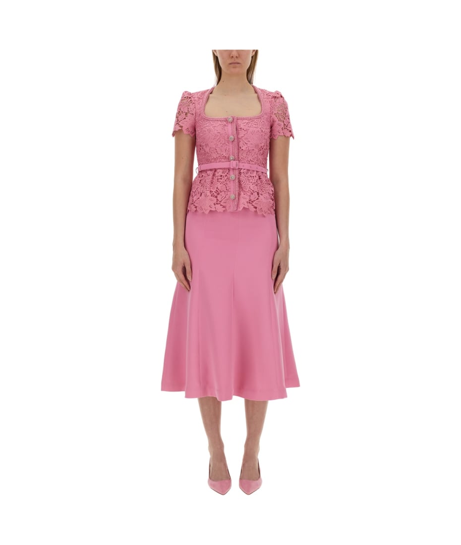 self-portrait Tailored Lace Midi Dress | italist