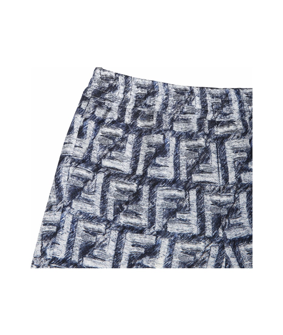 Fendi Blue Shorts For Baby Boy With Iconic Ff - Blue