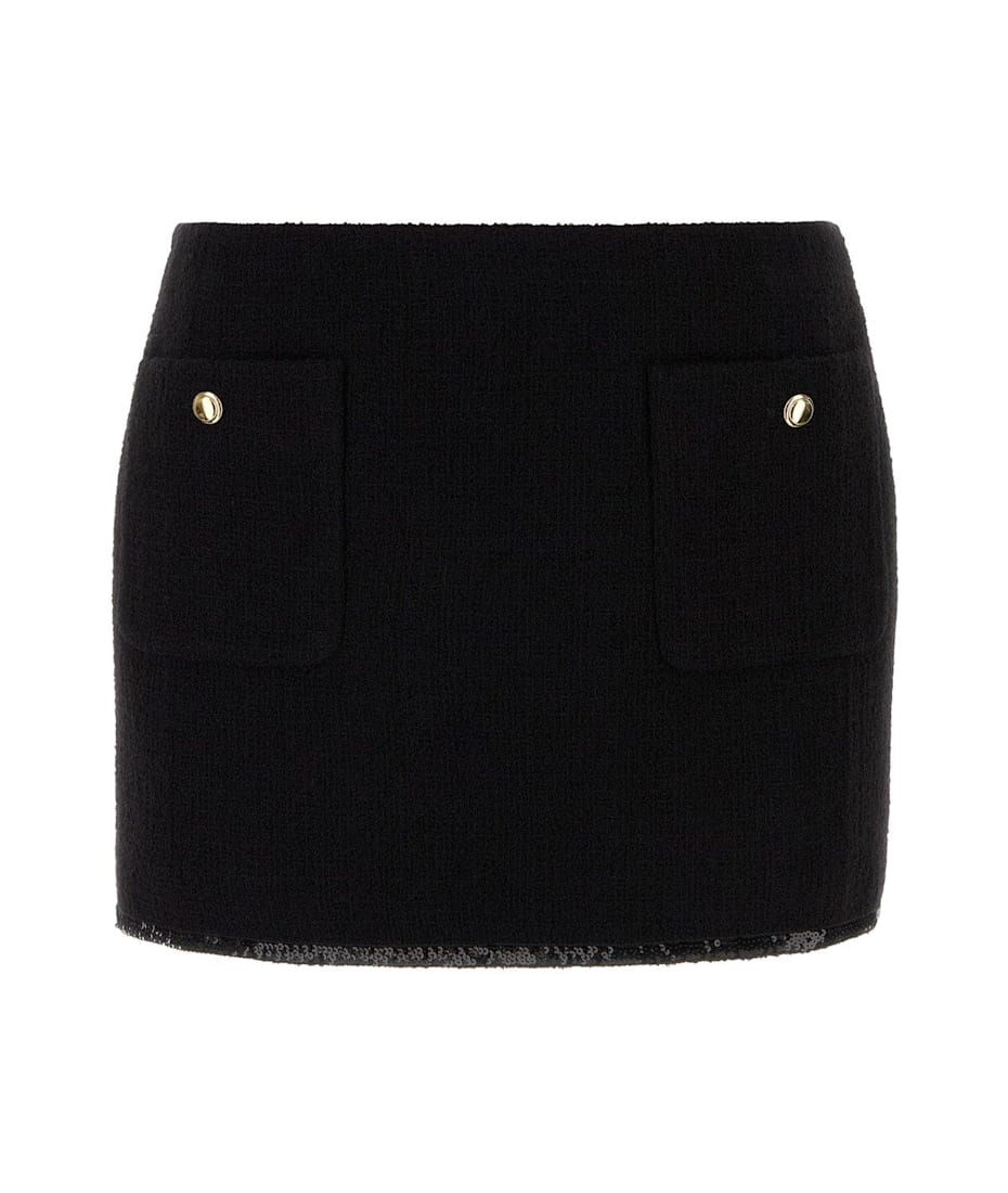 【送料&関税込】Miu Miu Logo-patch Sequin-trim Mini Skirt Miu Miu Logo-patch Sequin-trim Mini Skirt | italist, ALWAYS