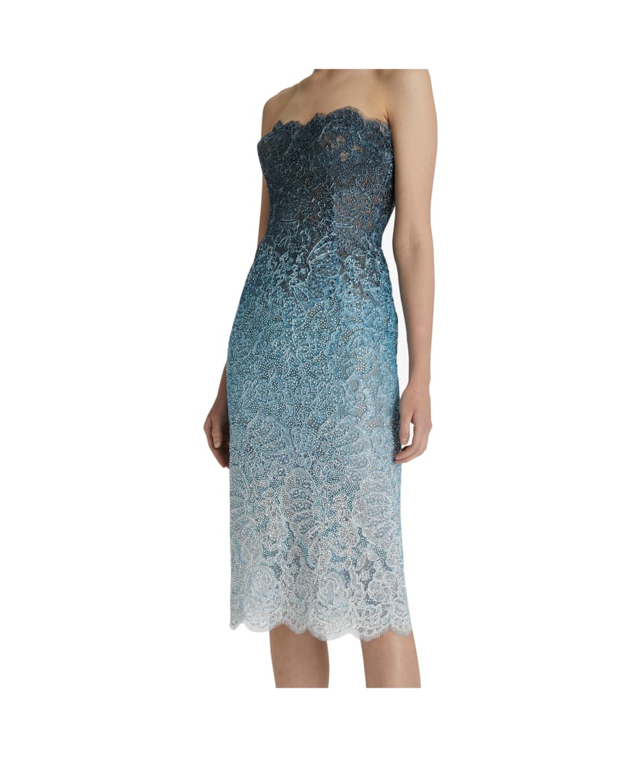 スカート ERMANNO SCERVINO Abito pizzo Light Blue Ermanno Scervino Blue Lace Bustier Dress | italist