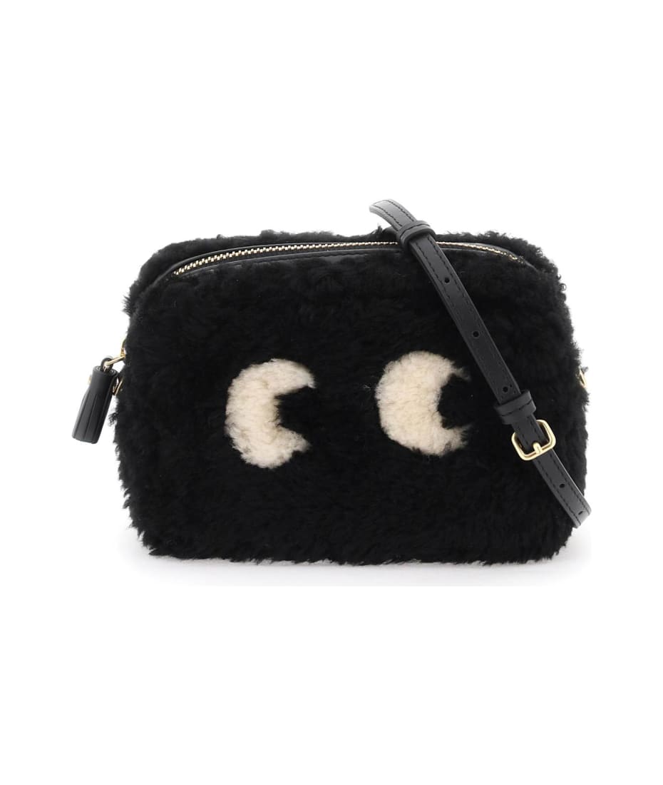 Shearling Mini Eyes Crossbody Bag