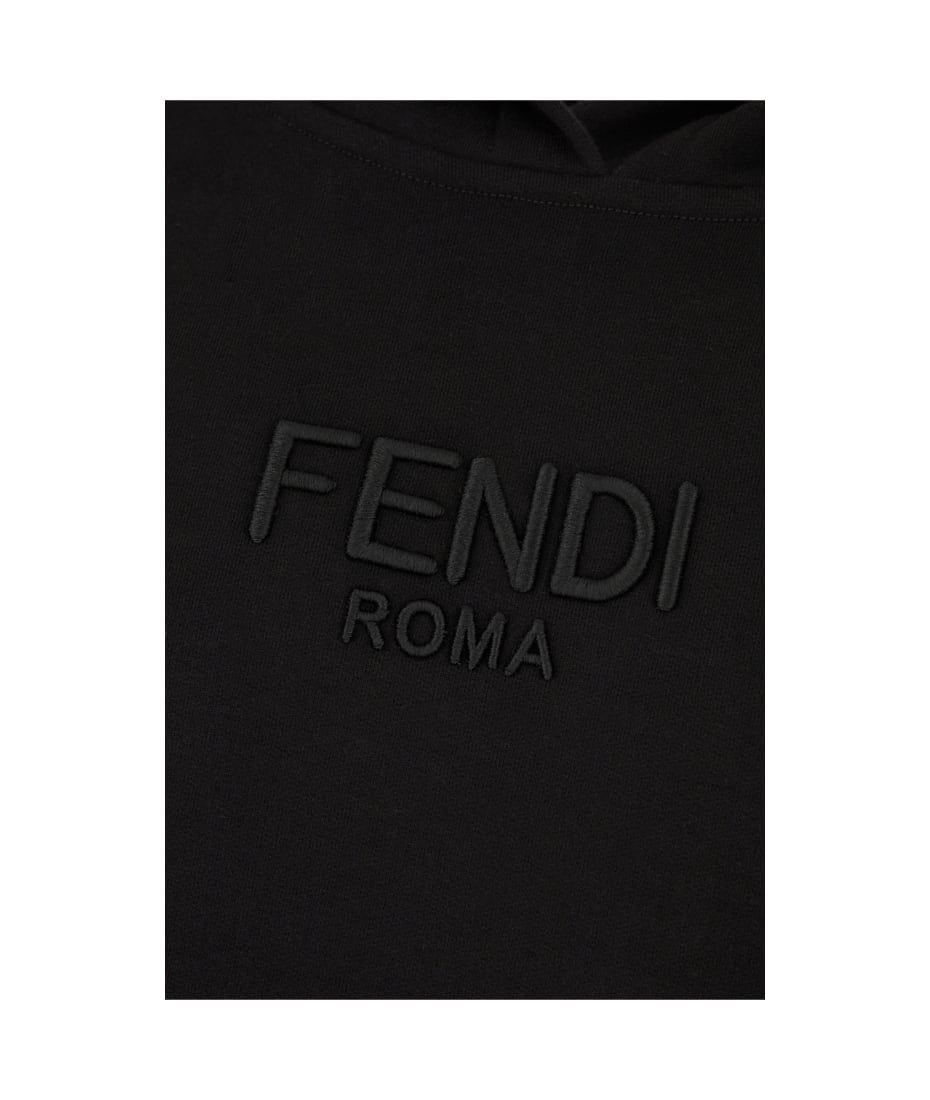FENDI ロコ刺繍長袖フティ FY1143ATLO F0QA1 Fendi Black Cotton Sweatshirt | italist