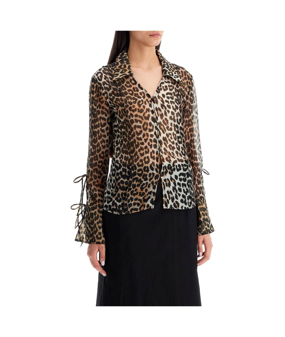leopard chiffon top