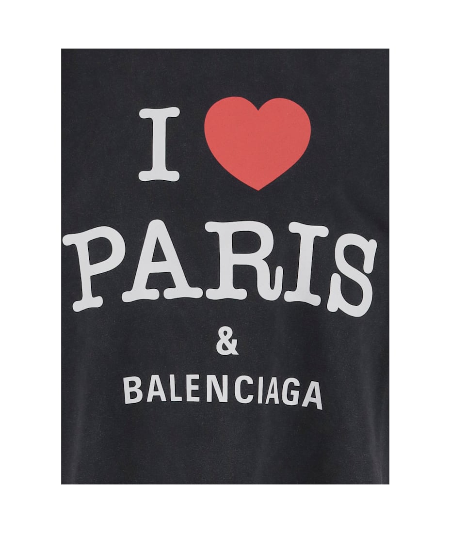 Tシャツ・カットソー Balenciaga I Love Paris Cropped T-Shirt Women's I Love Paris & Balenciaga Cropped T-shirt Oversized