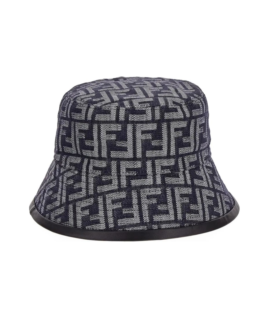 Fendi Bucket Hat In FF Motif Cotton White