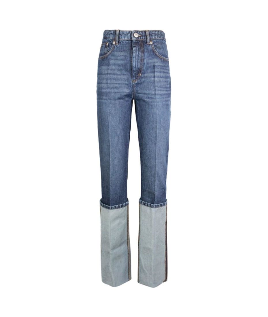 【送料&関税込】SportMax Logo Patch Low Waist Jeans Sportmax Logo Patch Low Waist Jeans in Blue | Lyst