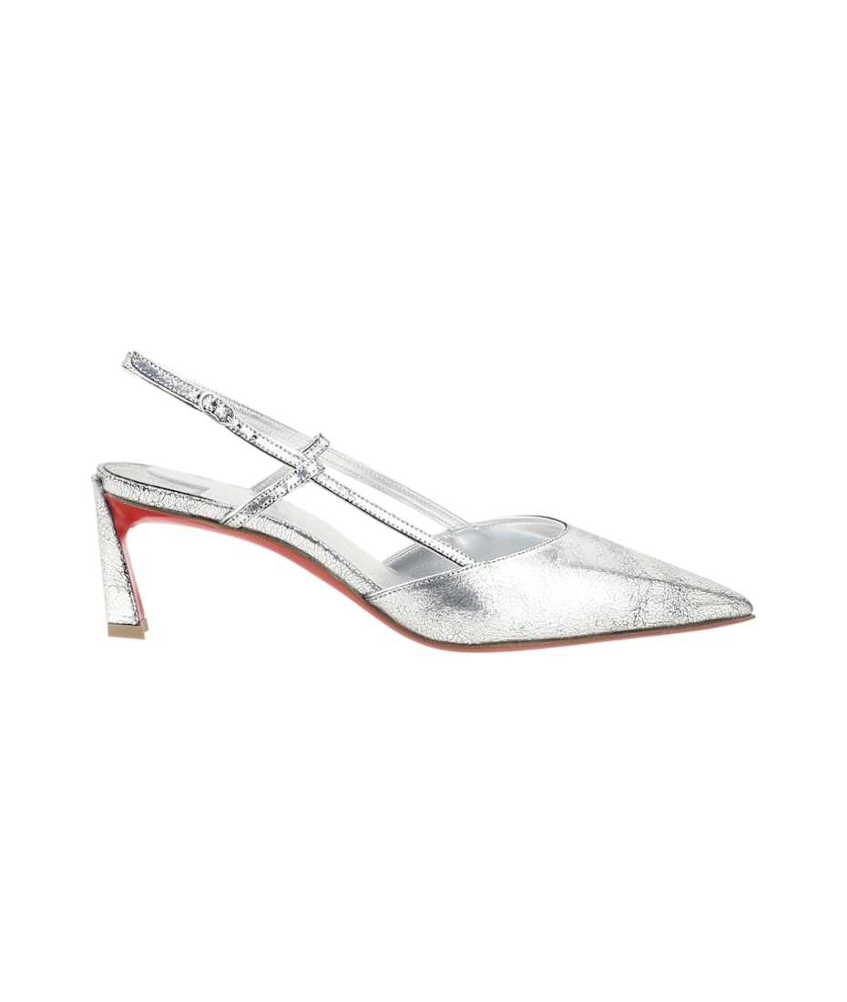 【CHRISTIAN LOUBOUTIN】Condoroline Black Condoroline 55 cutout velour slingback pumps
