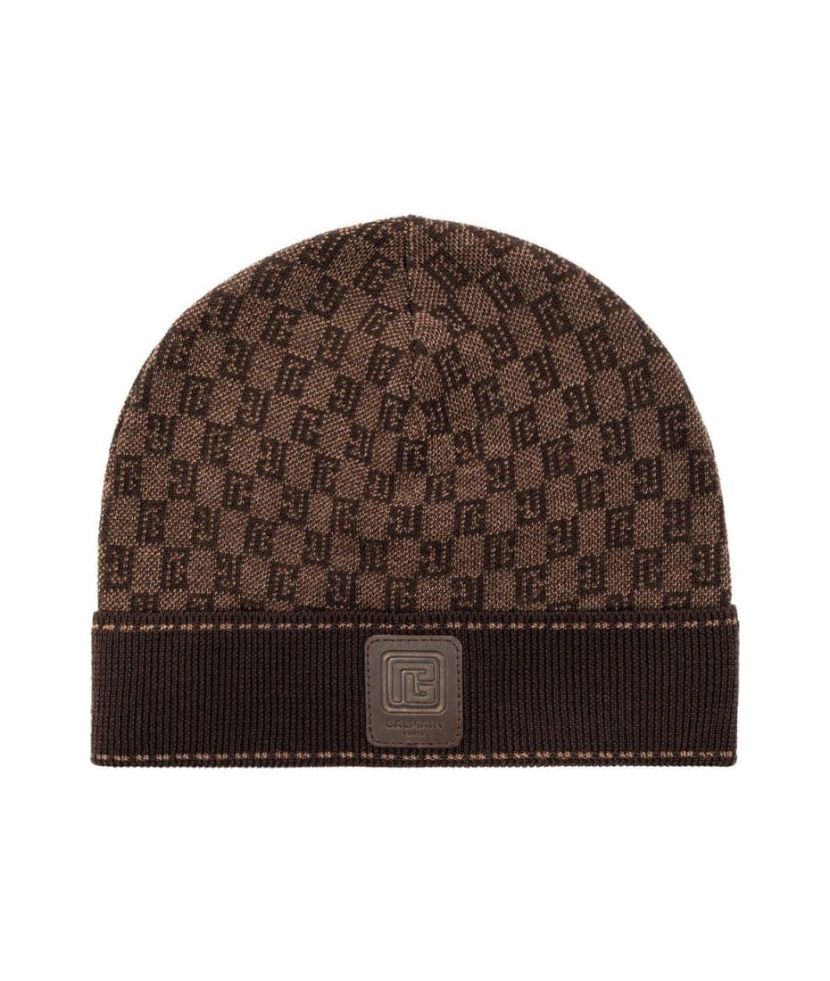 Balmain Kids logo-embroidered bobble hat - Louis Vuitton Monogram