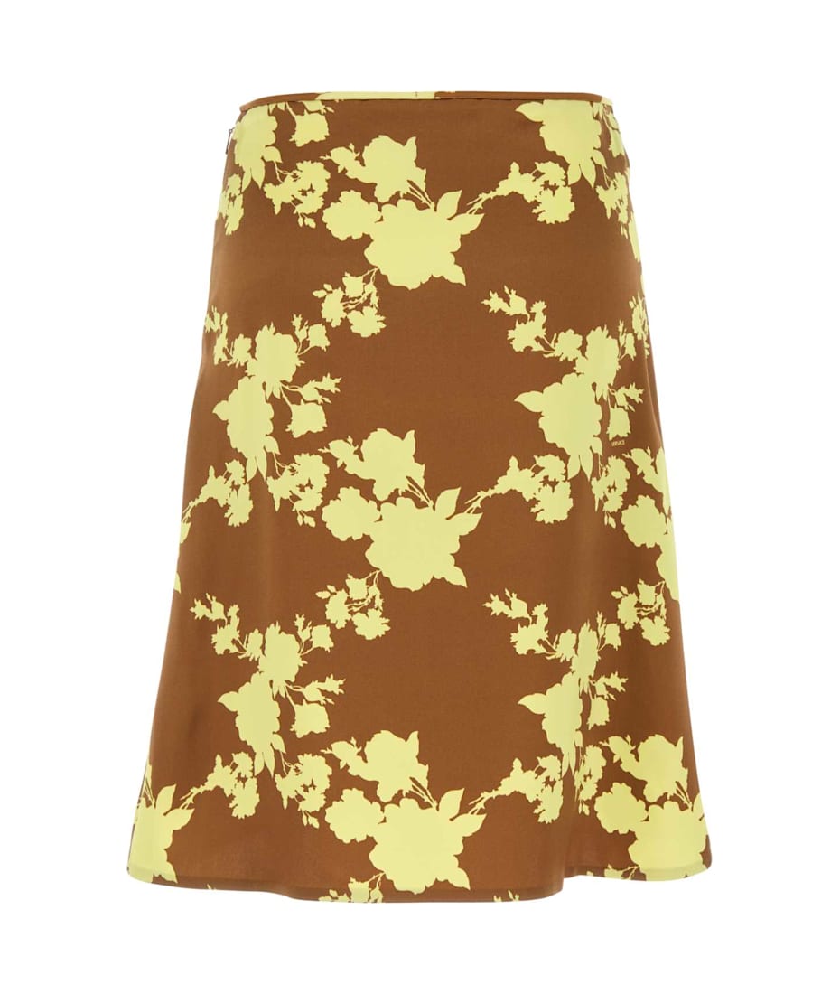 スカート VERSACE Printed Satin Skirt VERSACE Floral-print silk-satin midi skirt | NET-A-PORTER