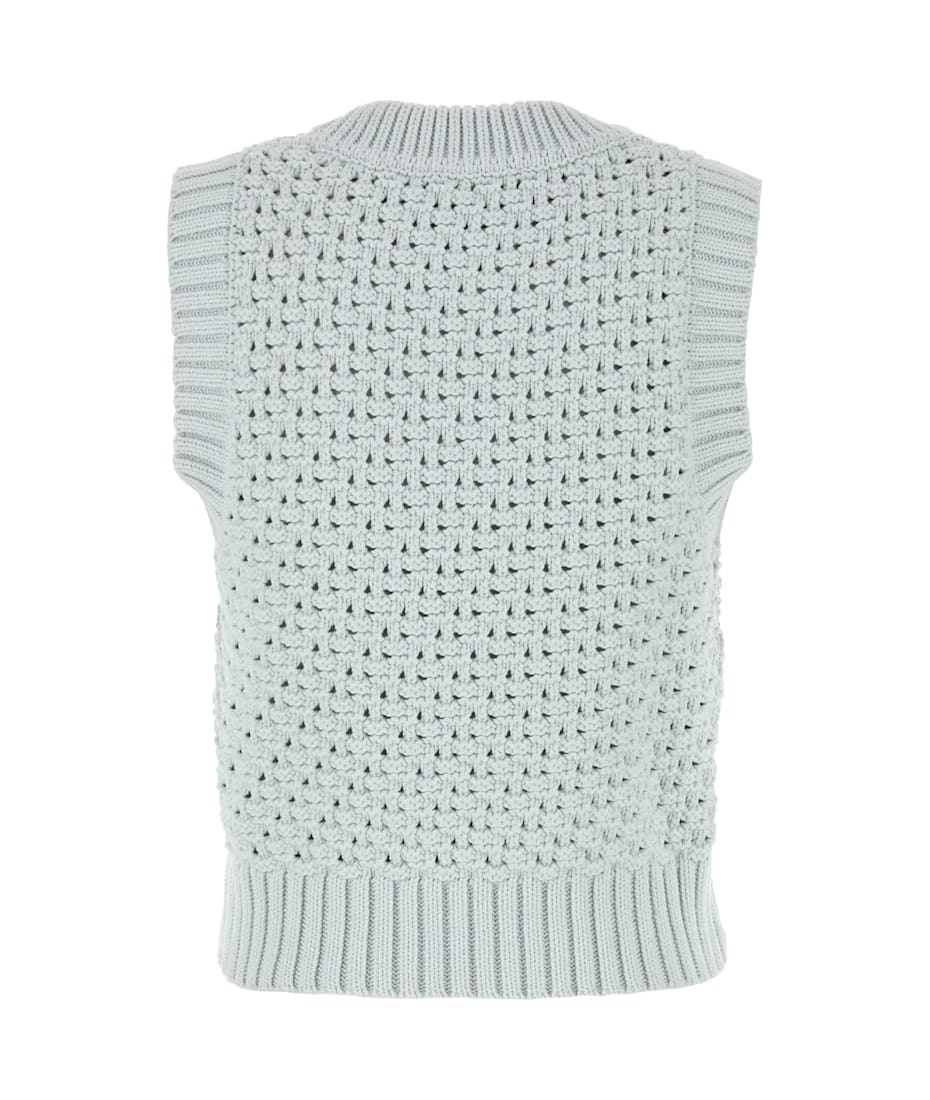 【送料&関税込】Ganni Pastel Light Blue Cotton Blend Vest Ganni Pastel Light Blue Cotton Blend Vest | italist, ALWAYS