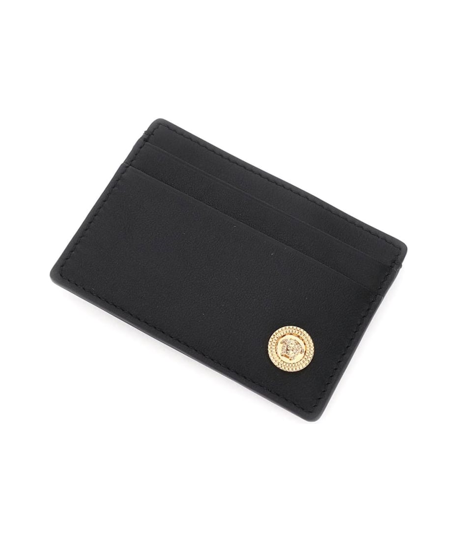 Versace Men's Money Clip Bifold Wallet - Black Versace Gold One-Size