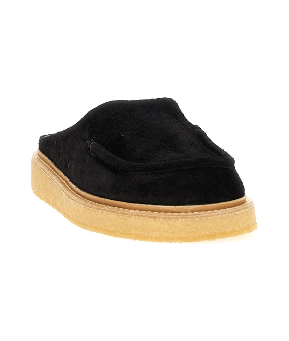 サンダル MARNI SS25 Suede sabots (SBMR004004P5246 00M30) Black suede sabot with para rubber sole | Marni