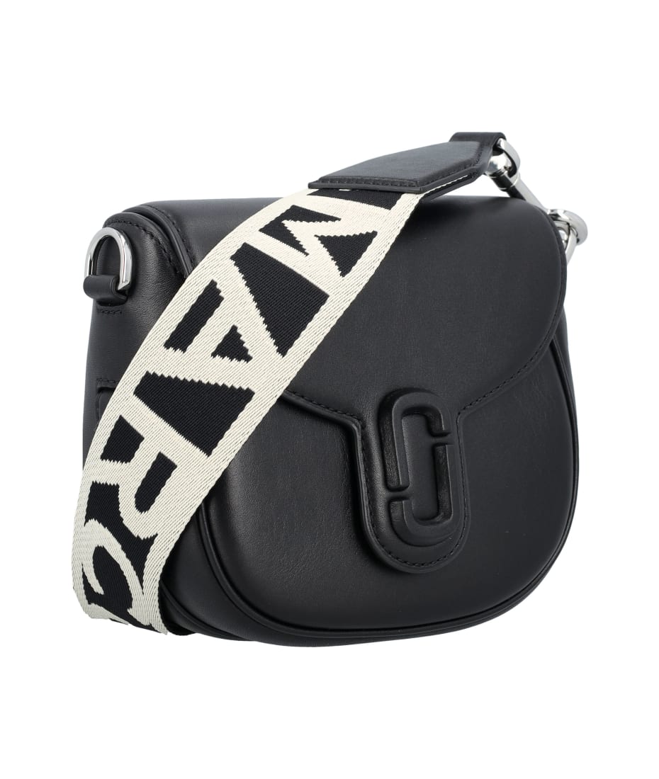 The J Marc Saddle Leather Crossbody Bag in Black - Marc Jacobs