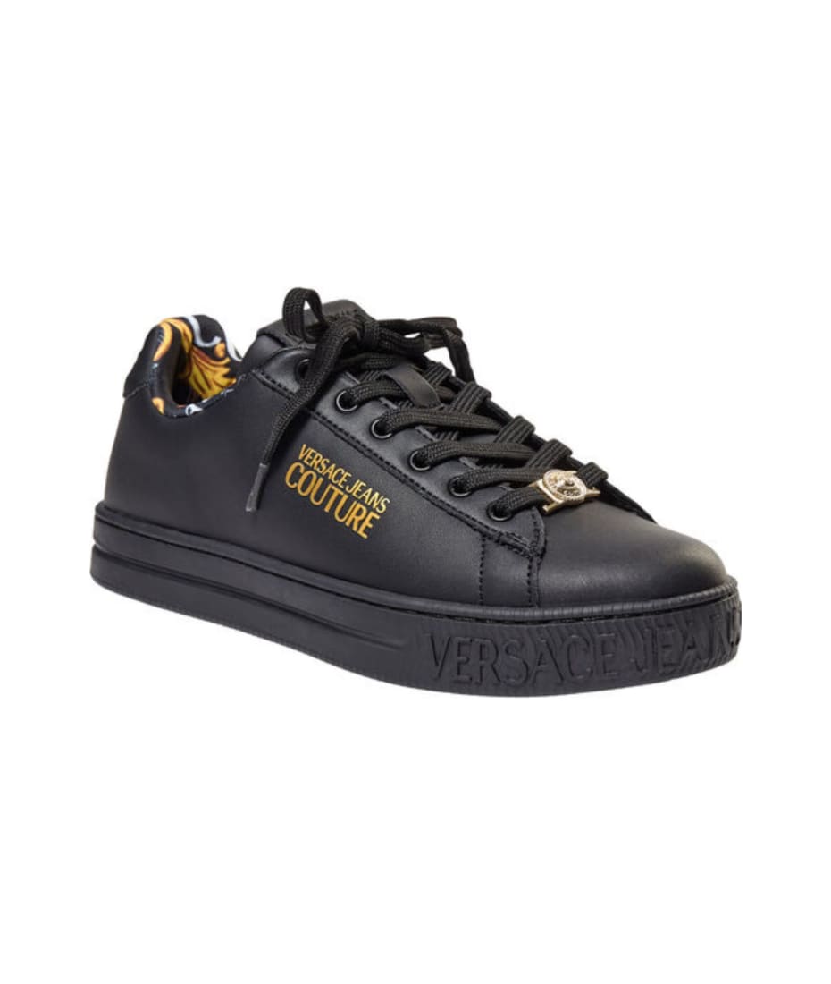 スニーカー VERSACE JEANS COUTURE Woman Sneakers Black 78YA3SC2ZSC53 899 Versace Jeans Couture Black Signature Heel Sneakers 5 for