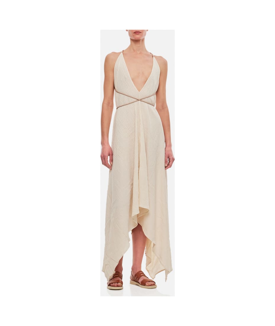 chinese dress ladies Stretch Velvet and Leatherette Long Dress – John Paul Ataker main image 1