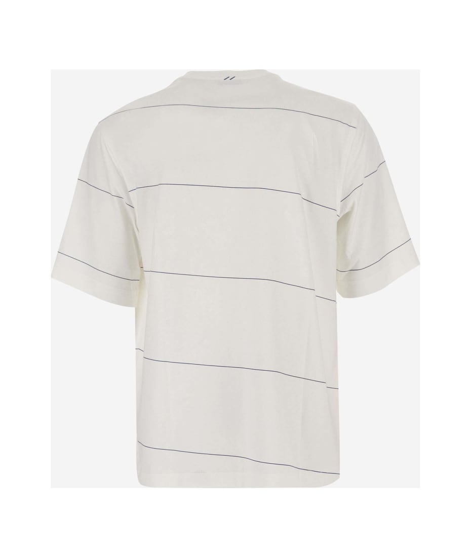 Burberry Cotton T-shirt With Striped Pattern - White