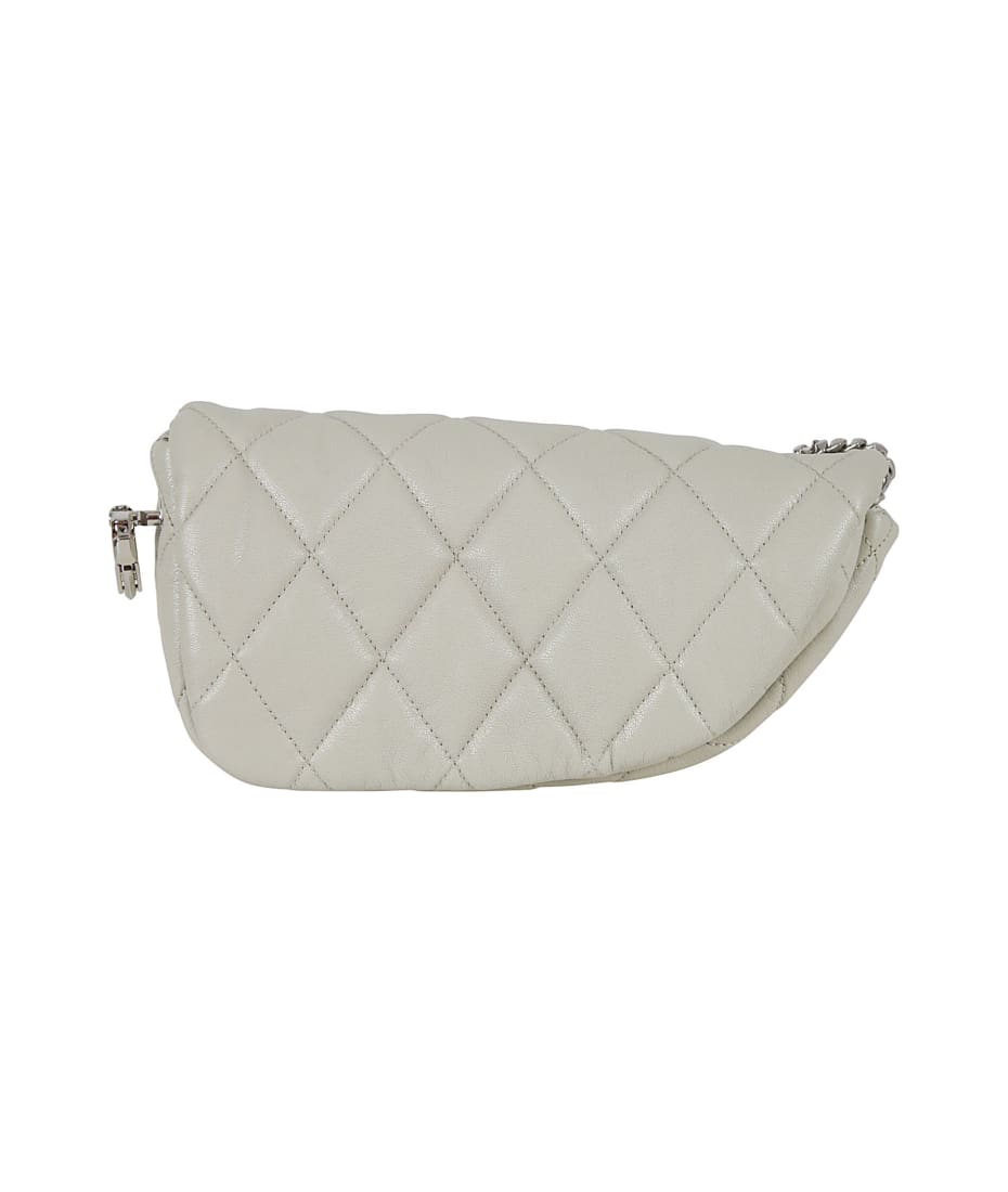 BURBERRY WHITE LEATHER SHIELD LOCK SHOULDER BAG BURBERRY WHITE LEATHER SHIELD LOCK SHOULDER BAG