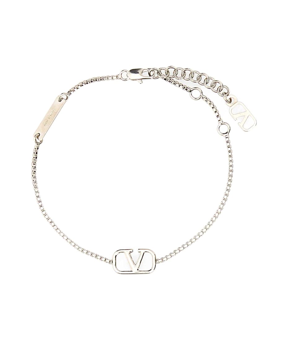 【関税＆送料込み】Valentino Garavani Vlogo Signature Brace Valentino Garavani Vlogo Signature Bracelet | Black | FARFETCH