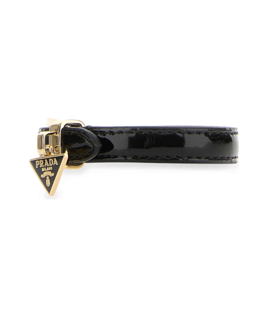 Prada Black Leather Bracelet | italist