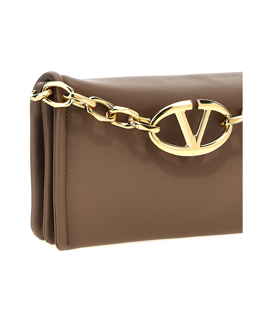 クラッチバッグ VALENTINO GARAVANI 'VLogo Chain' clutch bag Brown Valentino Garavani 'vlogo Chain' Clutch Bag | italist