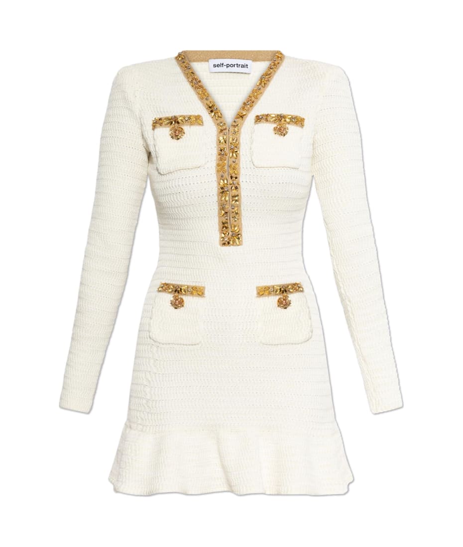 self-portrait Self Portrait Dress With Shimmering Appliques | italist,  ALWAYS LIKE A SALE