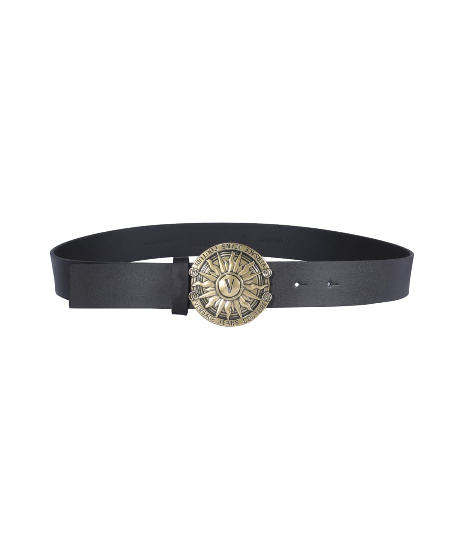 versace v logo belt