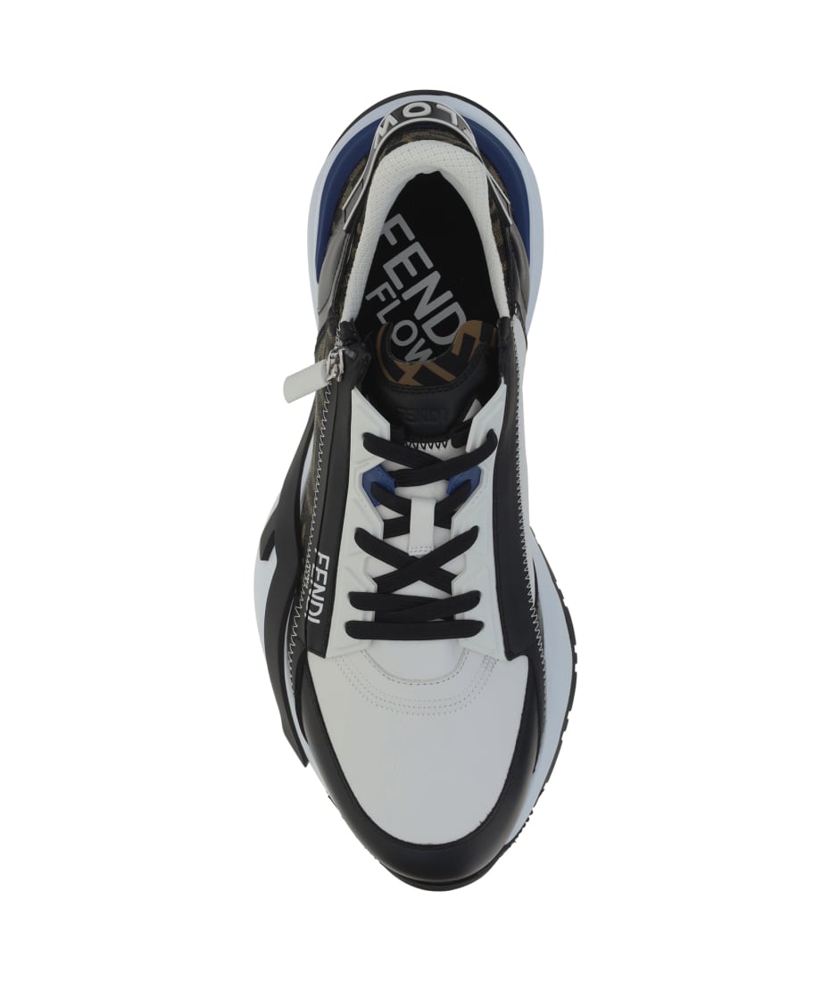 Fendi Multicolor Leather And Jacquard Flow Sneakers