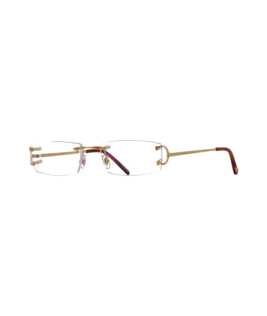 Cartier Eyewear Ct 0092 Piccadilly Gold Glasses italist