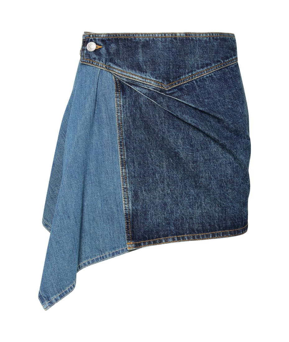 Isabel Marant 'junie' Blue Cotton Miniskirt - Blue