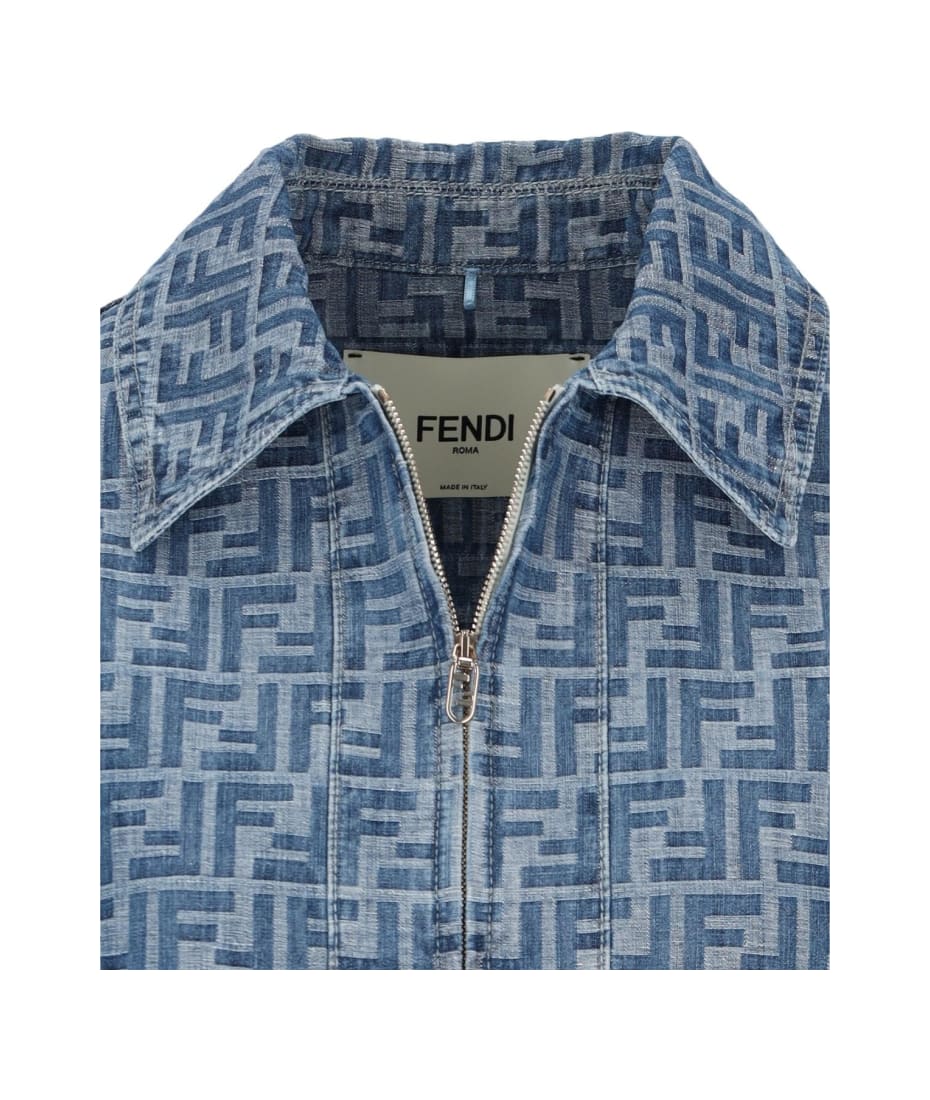 Fendi 'ff' Chambray Denim Crop Zip Jacket | italist, ALWAYS