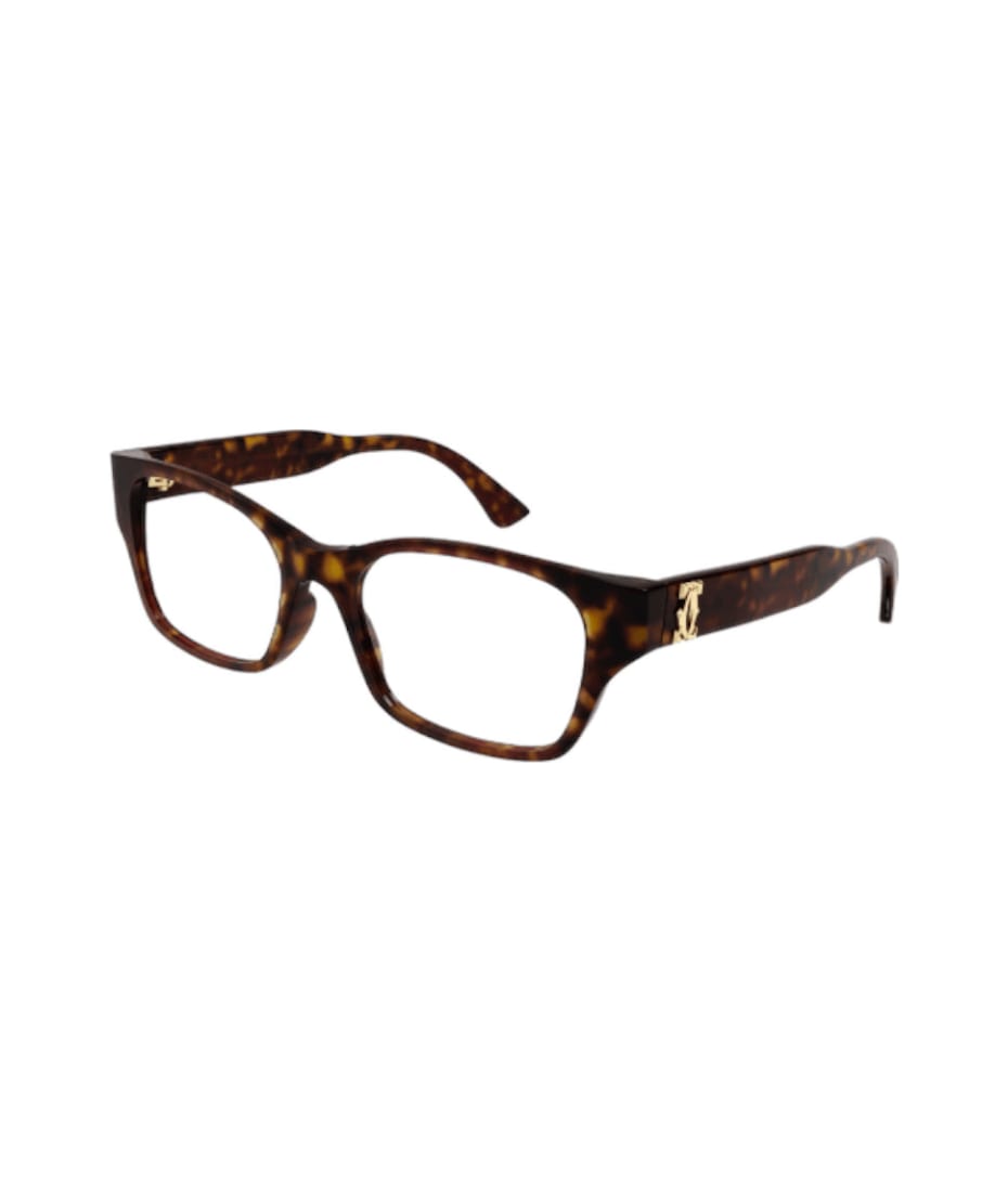 Cartier Eyewear Ct 0316 Havana Glasses italist