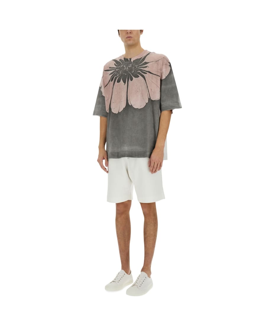 Dries Van Noten Orange Red Cotton Crewneck Oversized