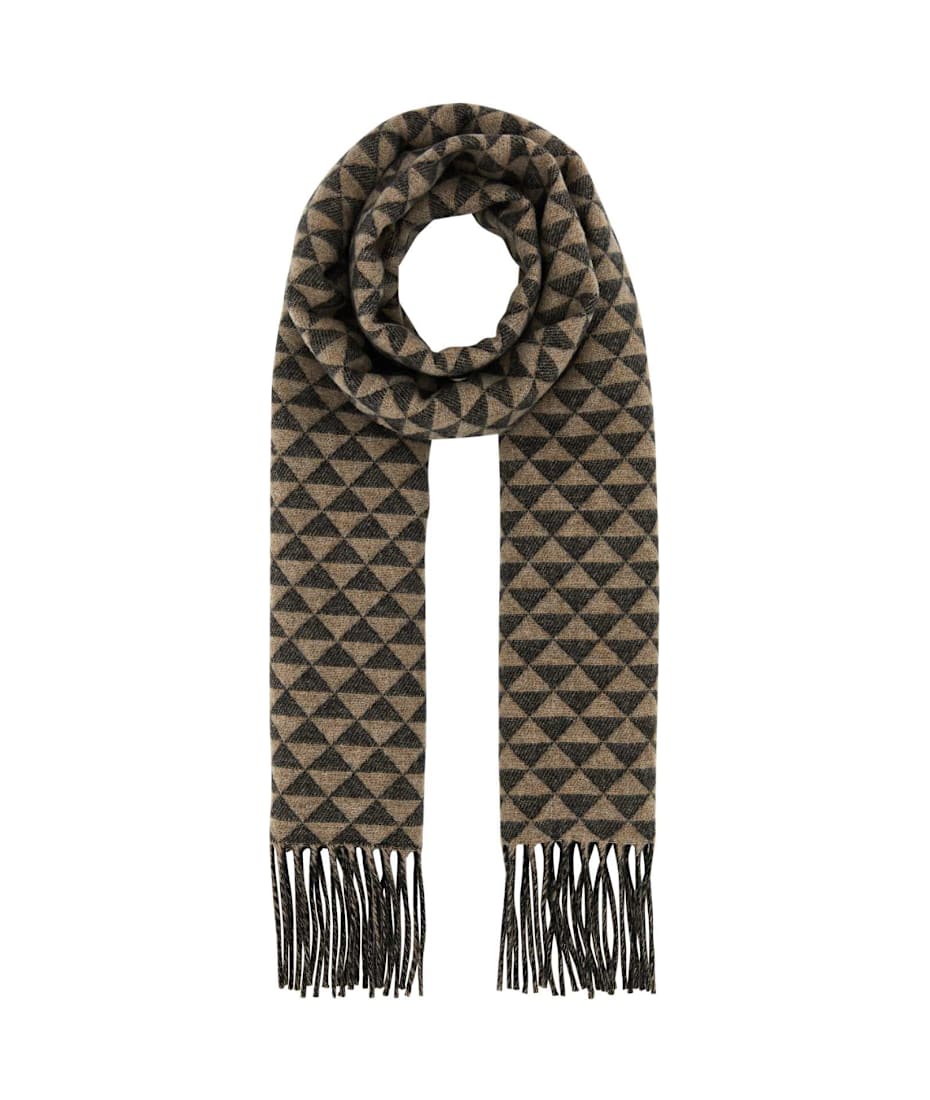 Prada Embroidered Wool Blend Scarf | italist