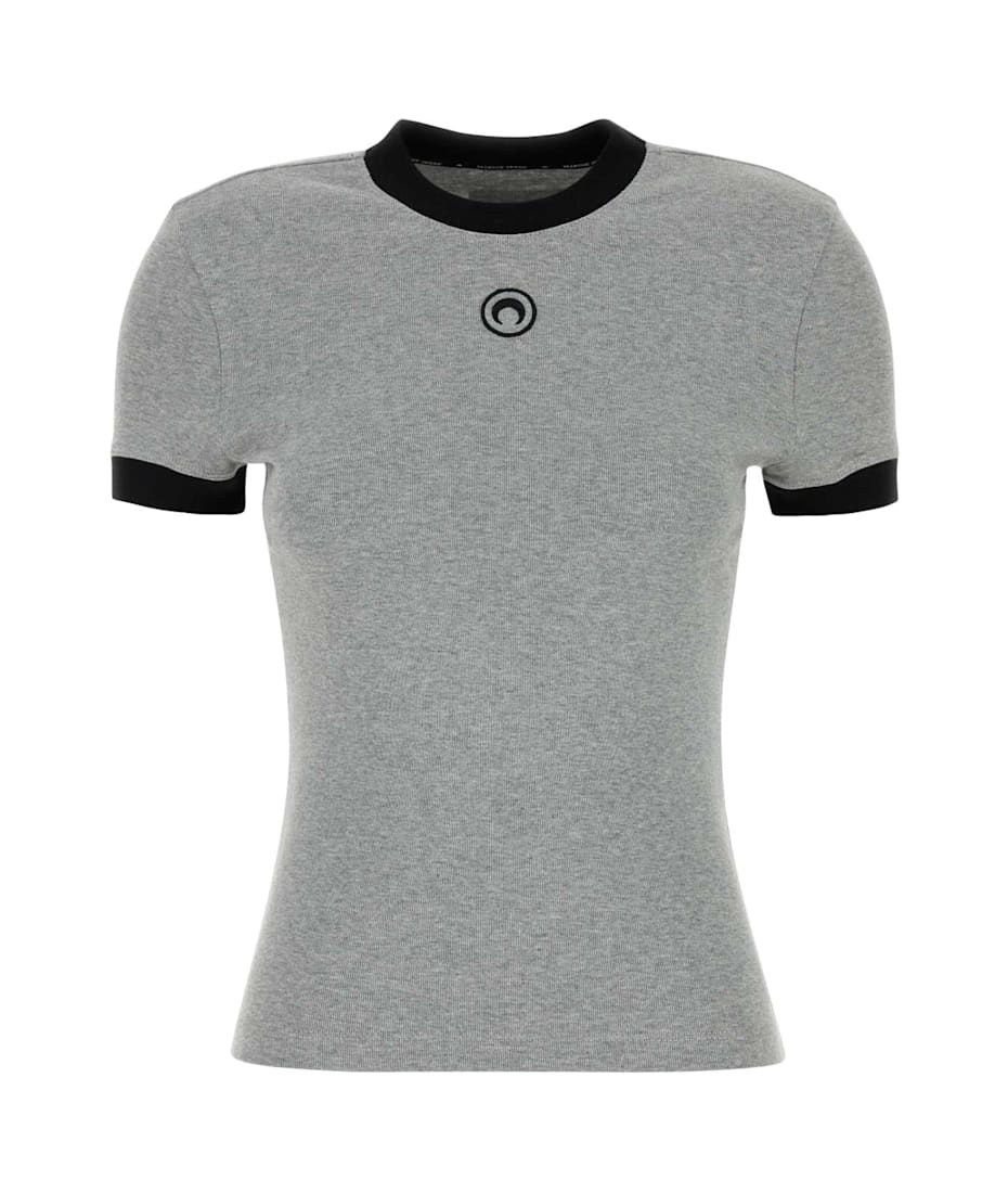 Marine Serre Grey Cotton T-shirt | italist Marine Serre Grey Cotton T-shirt | italist