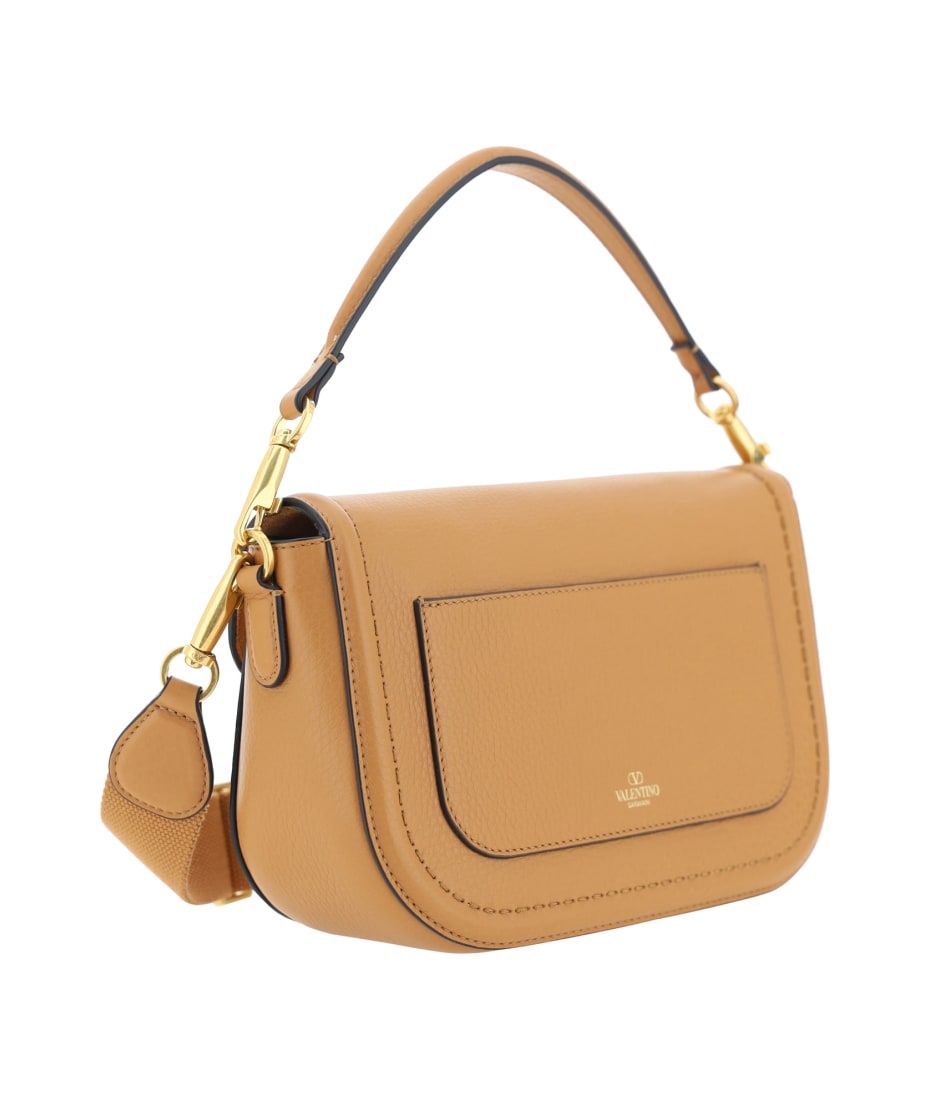 トートバッグ VALENTINO GARAVANI Camel Leather Alltime Shoulder Bag Valentino Garavani Camel Leather Alltime Shoulder Bag