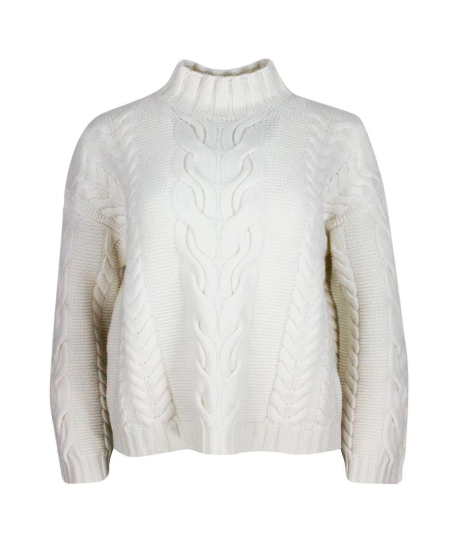 Malo Long-sleeved Turtleneck Sweater In Fine And Soft Cashmere