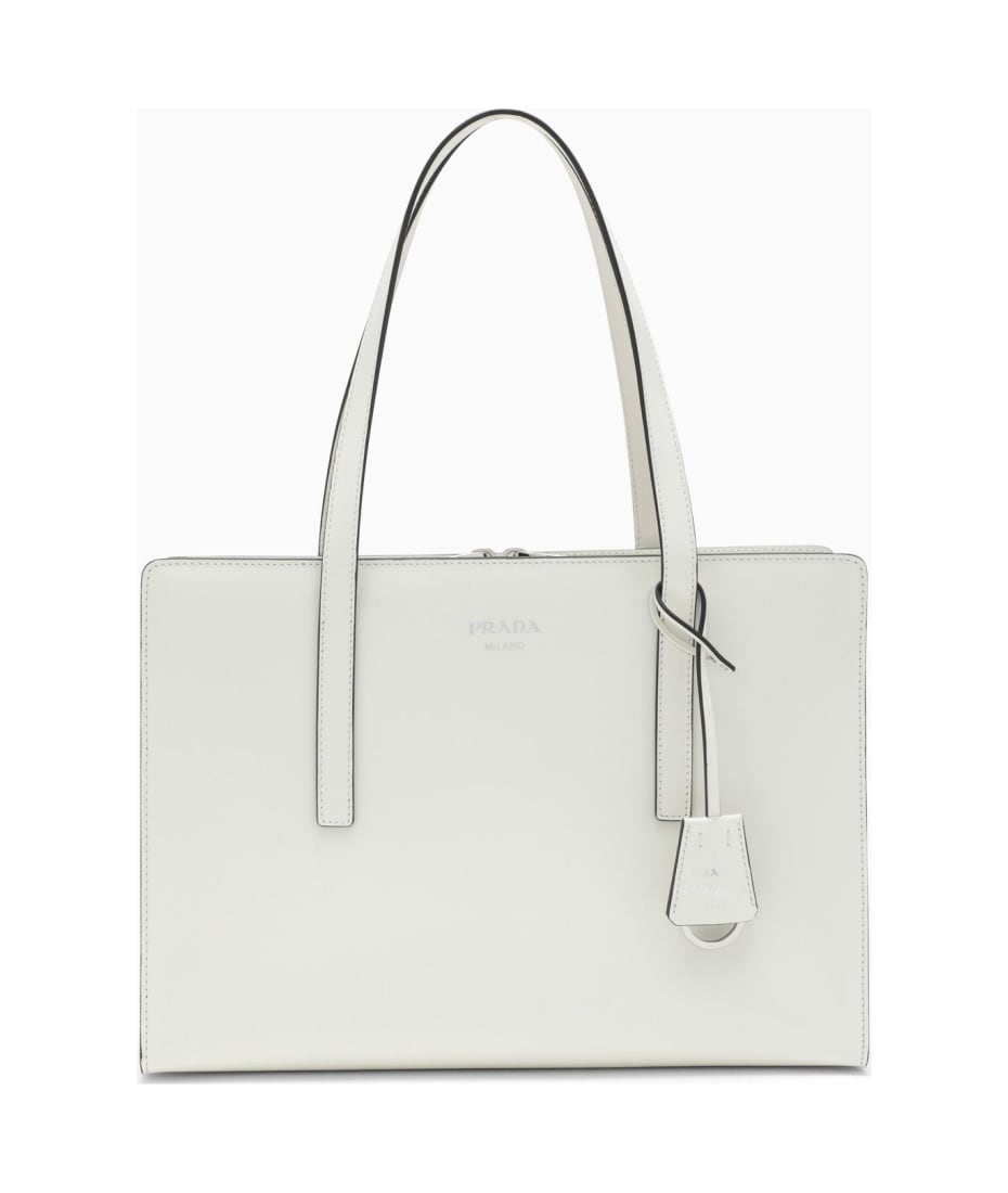 White Brushed Leather Shoulder Bag