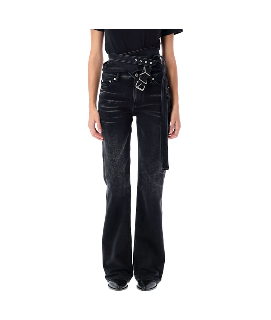 デニム・ジーパン Y PROJECT 'Wrap Belt' jeans Black Wrap Belt Jeans by Y/Project on Sale