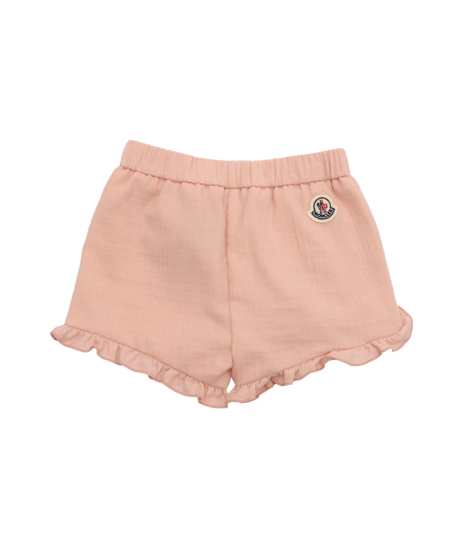 パンツ MONCLER Women Shorts  Burmudas J20982G00002549SU 51L PINK MONCLER KIDS Logo stretch-cotton shorts | Harvey Nichols