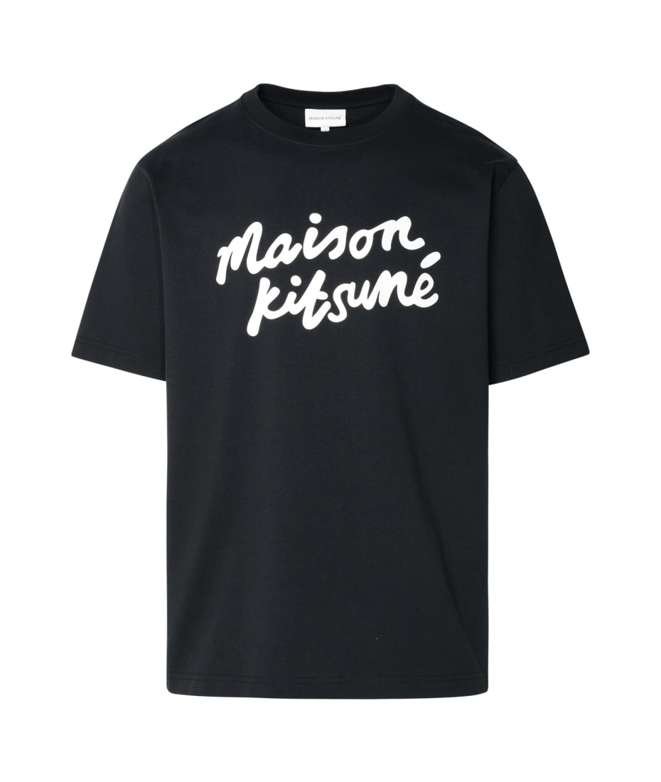 【関税・送料込み】MAISON KITSUNE BLACK COTTON T-SHIRT Maison Kitsuné Fox-motif Cotton T-shirt | Black | FARFETCH