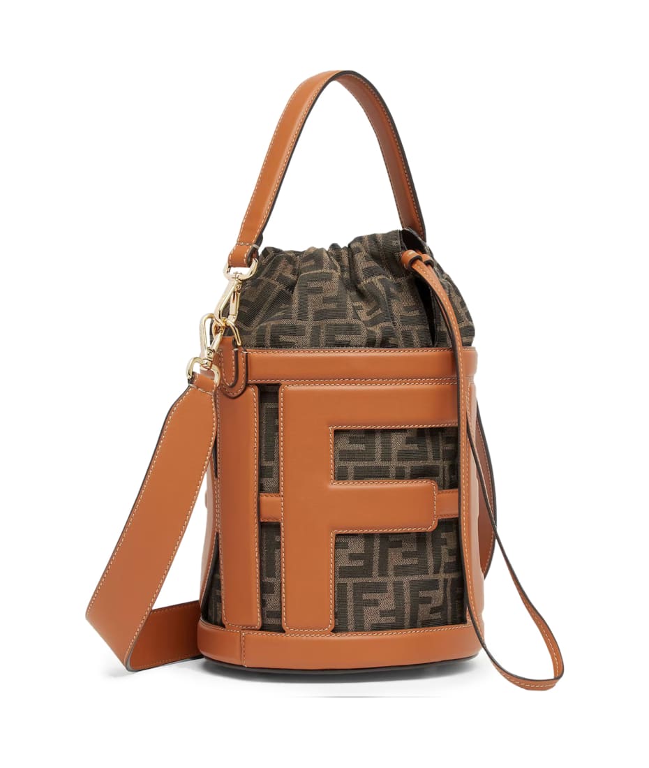 FENDI: Peekaboo ISeeU Small bag in leather - Tobacco