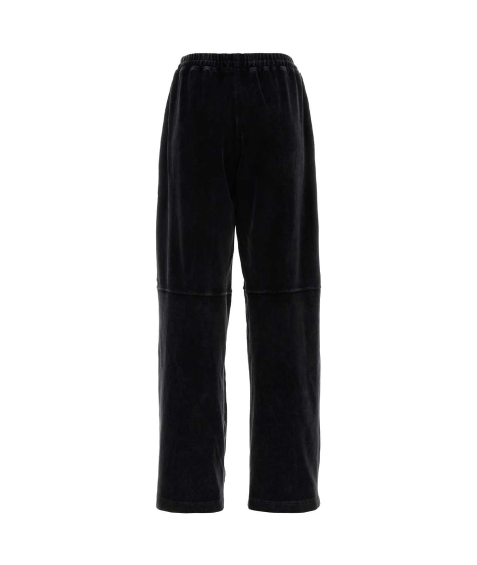 T by Alexander Wang Black Velvet Joggers | italist