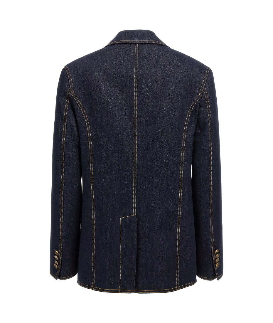 ジャケット ETRO Single-breasted denim blazer Blue WRNA0012AD177 Etro Single-breasted Denim Blazer | italist
