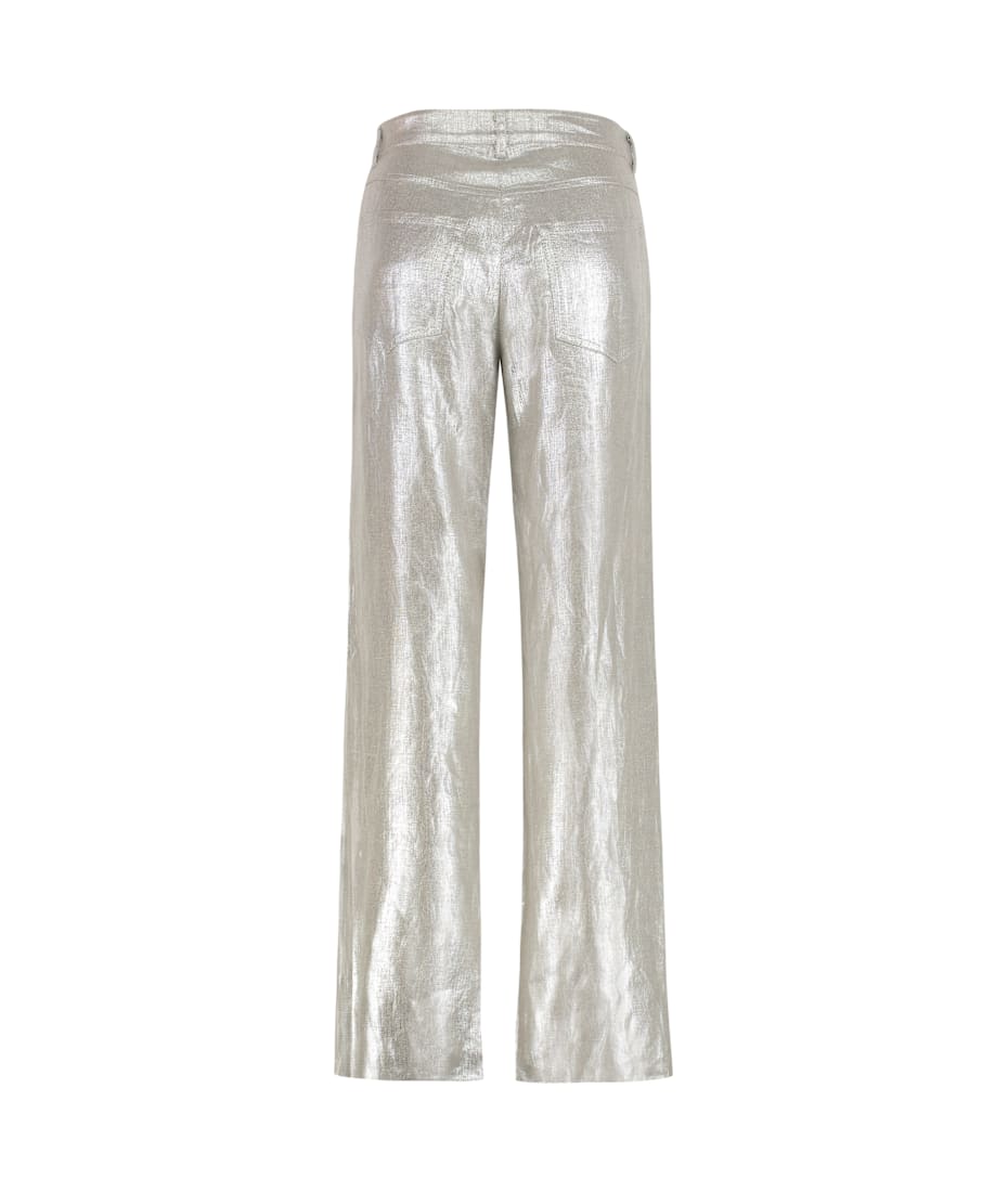 パンツ 'S Max Mara S Max Mara Malika Trousers In Linen S MAX MARA - Malika Linen trousers Silver - The Corner