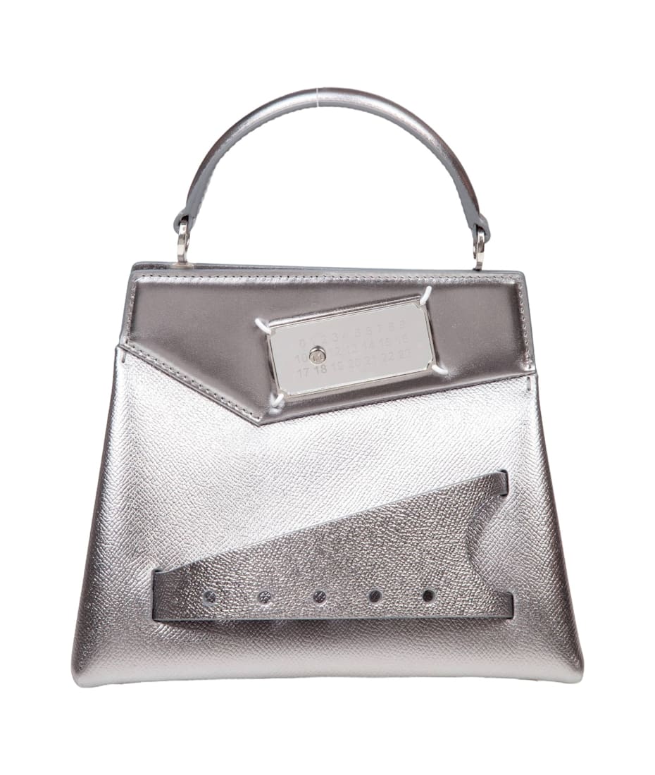 Maison Margiela Snatched Handbag Small In Metallic Leather 