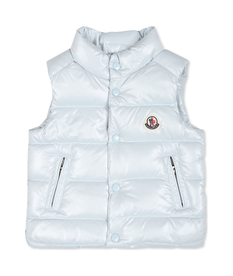 Moncler Light Blue Vest For Baby Boy With Logo italist, ALWAYS
