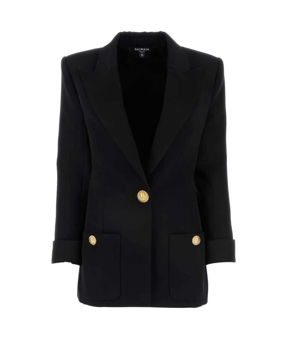 ジャケット BALMAIN BLACK WOOL BLAZER Double-breasted wool blazer black - Men | BALMAIN